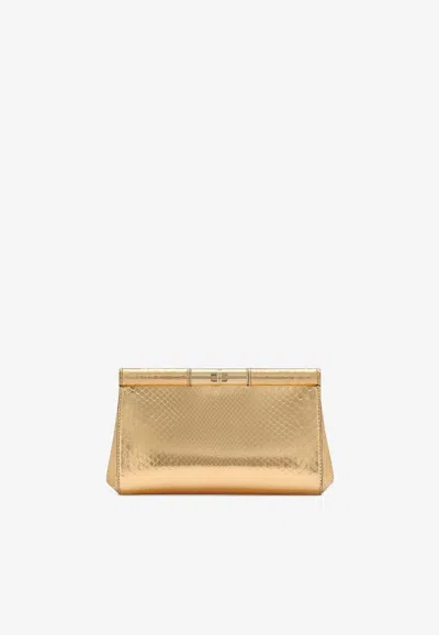 DOLCE & GABBANA MEDIUM MARLENE CLUTCH IN PYTHON LEATHER