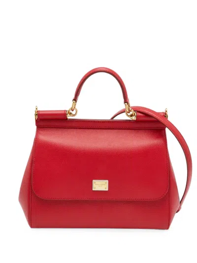 Pre-owned Dolce & Gabbana Medium Miss Sicily Tote Bag In Red