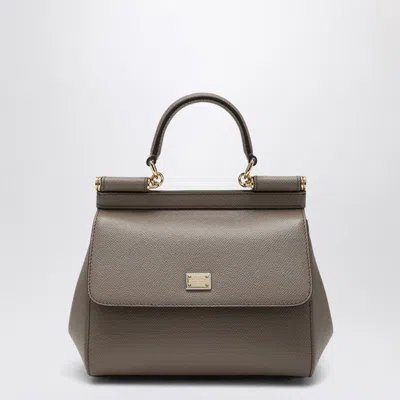 Dolce & Gabbana Medium Mud-coloured Sicily Handbag In Sand