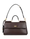 Dolce & Gabbana My Sicily Brown Calfskin Handbag In Brown