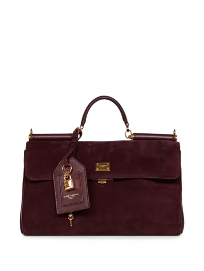 Dolce & Gabbana Medium My Sicily Handbag In Split-calfskin In Red