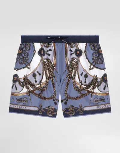DOLCE & GABBANA MEDIUM PRINTED NYLON SWIM SHORTS
