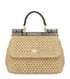 Dolce & Gabbana Medium Raffia Sicily Top-handle Bag