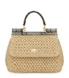Dolce & Gabbana Medium Raffia Sicily Top-handle Bag In Multi