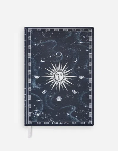 Dolce & Gabbana Medium Ruled Notebook Textile Cover In Blue
