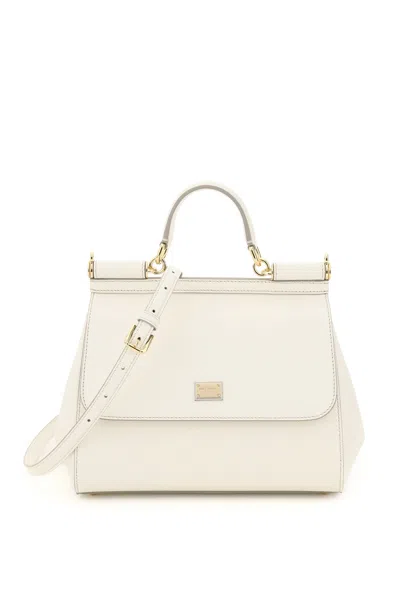 Dolce & Gabbana Medium Sicily Bag In Bianco