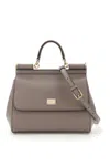 Dolce & Gabbana Large Sicily Handbag In Light Mud Calf Leather In Fango Chiaro