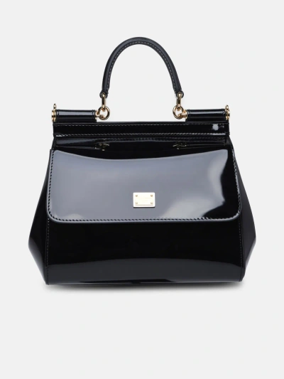 Dolce & Gabbana Sicily Lucida Bag In Black