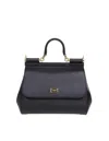 Dolce & Gabbana Medium Sicily Bag In Dauphine Leather Color Black In Gray