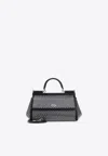 Dolce & Gabbana Medium Sicily Crystal-embellished Shoulder Bag In Black
