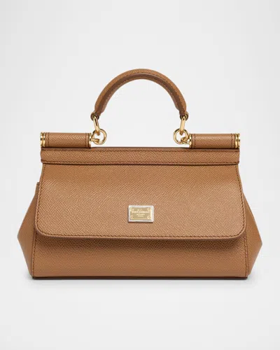Dolce & Gabbana Medium Sicily Elongated Top-handle Bag In Black