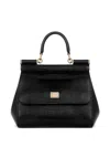 Dolce & Gabbana Medium Sicily Embossed-leather Top-handle Tote Bag In Black