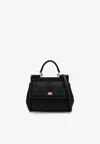 Dolce & Gabbana Medium Sicily Embroidered Top Handle Bag In Black
