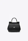 Dolce & Gabbana Medium Sicily Hammered Leather Top Handle Bag