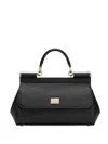 Dolce & Gabbana Black Sicily Medium Satchel