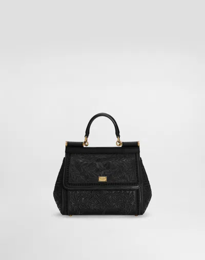 Dolce & Gabbana Medium Sicily Handbag In Black