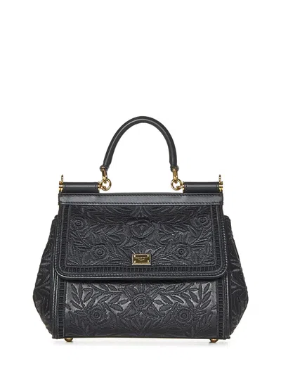Dolce & Gabbana Medium Sicily Handbag In Black