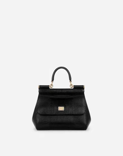 Dolce & Gabbana Medium Sicily Handbag In Black