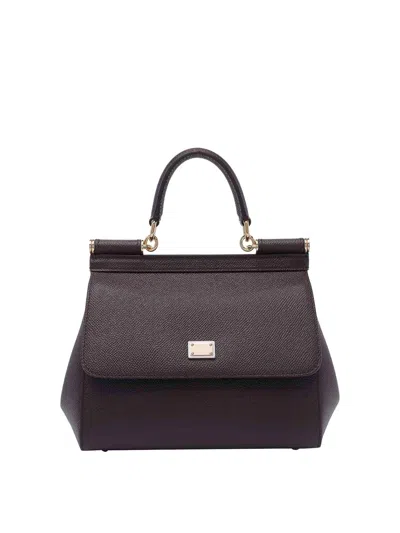 Dolce & Gabbana Medium Sicily Handbag In Brown