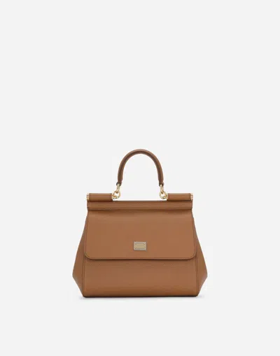 Dolce & Gabbana Medium Sicily Handbag In Brown