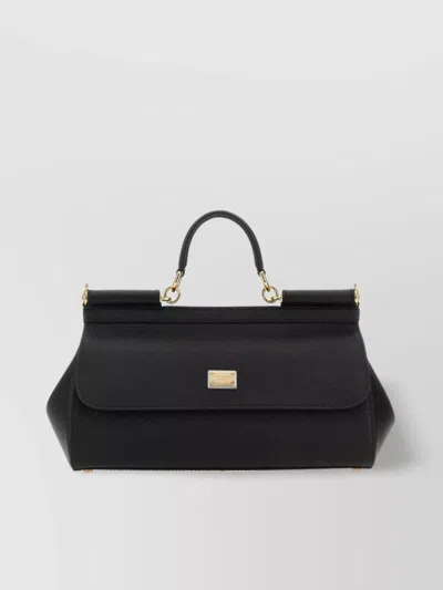 Dolce & Gabbana Medium Sicily Handbag Gold-tone Hardware In Black