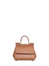Dolce & Gabbana Medium Sicily Handbag In Camel In Silver