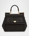 Dolce & Gabbana Medium Sicily Embroidered Top Handle Bag In Nero