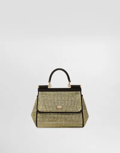 Dolce & Gabbana Medium Sicily Handbag In Nero/oro