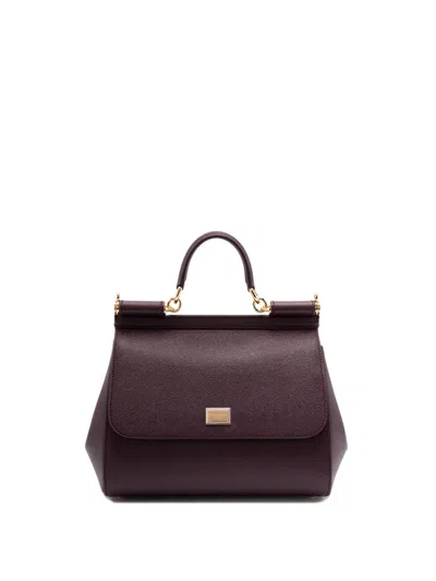 Dolce & Gabbana Small Sicily Tote Bag In Brown