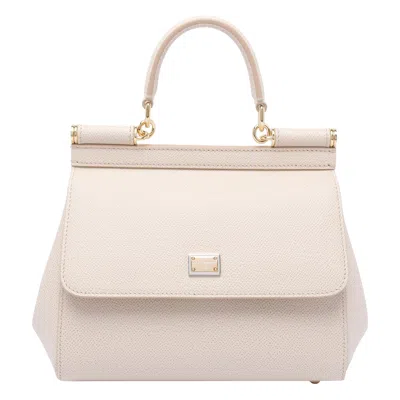 Dolce & Gabbana Medium Sicily Handbag In White