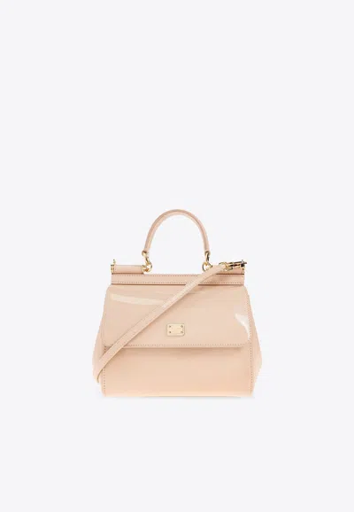 Dolce & Gabbana Medium Sicily Leather Shoulder Bag In Pink