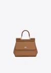 Dolce & Gabbana Medium Sicily Leather Top Handle Bag In Brown