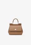 Dolce & Gabbana Medium Sicily Leather Top Handle Bag In Brown