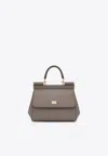 Dolce & Gabbana Large Sicily Handbag In Light Mud Calf Leather In Gray