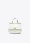 Dolce & Gabbana Medium Sicily Leather Top Handle Bag In White