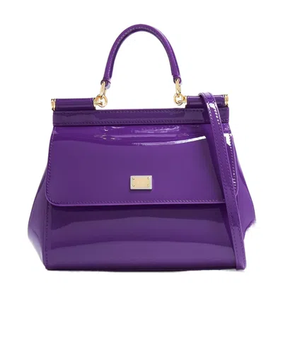 Dolce & Gabbana Mittelgrosse Sicily Handtasche In Violett