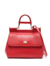 Dolce & Gabbana Medium Sicily Leather Tote Bag In Red