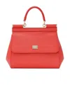 Dolce & Gabbana Medium Sicily Leather Tote Bag In Red