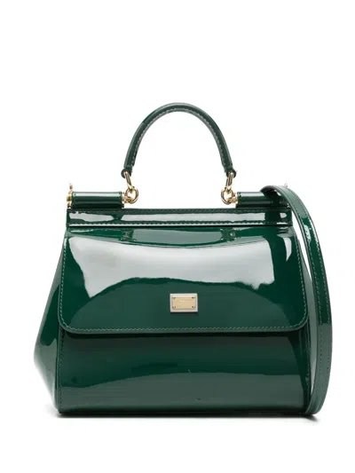 Dolce & Gabbana Medium Sicily Patent-leather Tote Bag In Grün