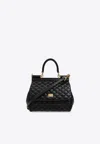 Dolce & Gabbana Medium Sicily Quilted Top Handle Bag In Black