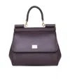 Dolce & Gabbana Medium Sicily Top Handle Bag In Dauphine Leather In Black