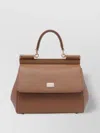 Dolce & Gabbana Medium Sicily Structured Handbag In Brown