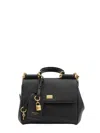 Dolce & Gabbana Medium Sicily Leather Handbag With Structured Design In Black
