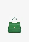 Dolce & Gabbana Small Sicily Bag In Dauphine Leather In Green