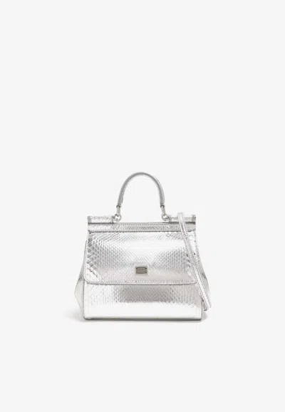 Dolce & Gabbana Medium Sicily Top Handle Bag In Metallic