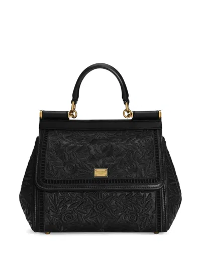 Dolce & Gabbana Medium Sicily Tote Bag In Black