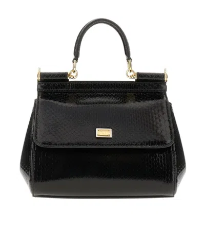 Dolce & Gabbana Dolce  Gabbana Medium Sicily Handbag In Black