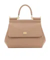 Dolce & Gabbana Structured Top Handle Handbag With Gold-tone Hardware In Nude