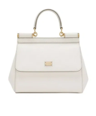 Dolce & Gabbana Medium Sicily Tote Bag In White