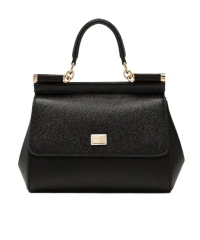 Dolce & Gabbana Medium Siicily Shoulder Bag In Black